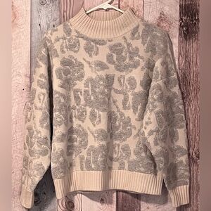 Garnet Hill recycled cashmere Jacquard pullover